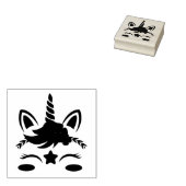 Unicorn Face Rubberstempel (Gestempeld)