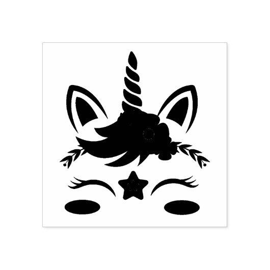 Unicorn Face Rubberstempel (Afrduk)