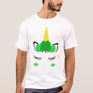 Unicorn Face St Patrick's Day Irish Girls Kids T-shirt