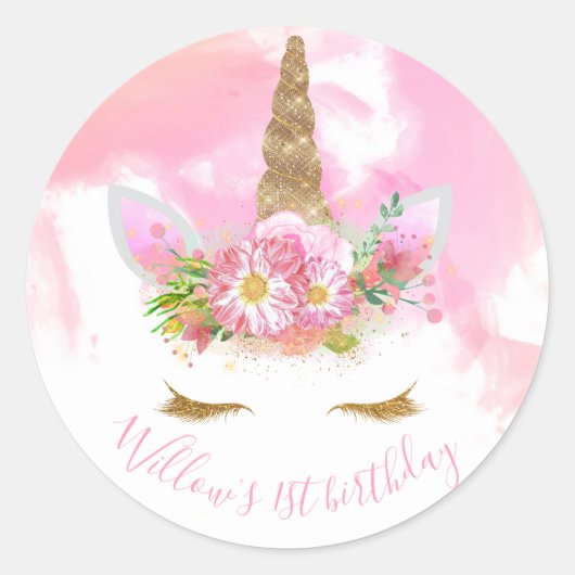 Unicorn face sticker (Voorkant)