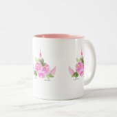 Unicorn Face Tweekleurige Koffiemok (Voorkant rechts)