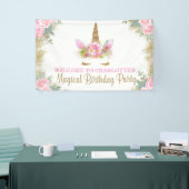 Unicorn Face Unicorn Birthday Party Banner (Beurs)
