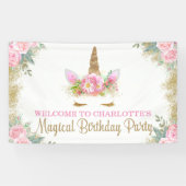 Unicorn Face Unicorn Birthday Party Banner (Horizontaal)