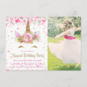 Unicorn Face Unicorn Birthday Party Kaart