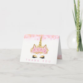 Unicorn Face Unicorn Thank You Cards Bedankkaart