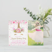 Unicorn Face Unicorn Verjaardagsfeest Uitnodiginge Kaart (Staand voorkant)