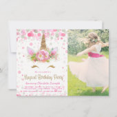 Unicorn Face Unicorn Verjaardagsfeest Uitnodiginge Kaart (Voorkant)