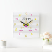 Unicorn Face Vierkante Klok (Huis)