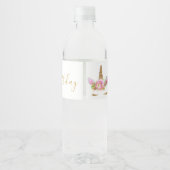 Unicorn Face Water Fles Lable Waterfles Etiket (Achterkant)