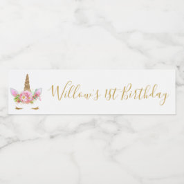 Unicorn Face Water Fles Lable Waterfles Etiket