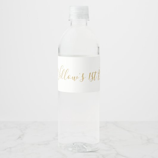 Unicorn Face Water Fles Lable Waterfles Etiket (Voorkant)