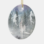 Unicorn Fae magie Kerstmis Keramisch Ornament (Rechts)