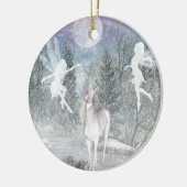 Unicorn Fae magie Kerstmis Keramisch Ornament (Links)