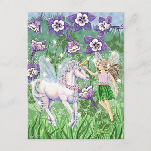 Unicorn Fairy Briefkaart (Voorkant)