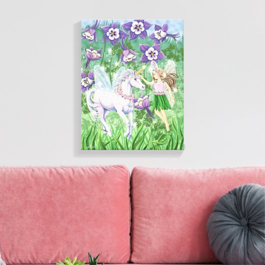 Unicorn Fairy Canvas (Insitu (Woonkamer))