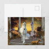 Unicorn Fairy Fantasy Hertenlandschap Briefkaart (Voorkant / Achterkant)