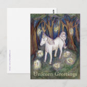 Unicorn Fairy Greeting Gepersonaliseerd Briefkaart (Voorkant / Achterkant)