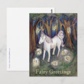Unicorn Fairy Greeting Gepersonaliseerd Briefkaart (Voorkant / Achterkant)