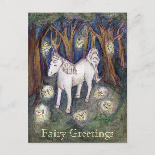 Unicorn Fairy Greeting Gepersonaliseerd Briefkaart (Voorkant)