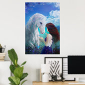 Unicorn Fairy Tale Fantasy Art Poster (Thuiskantoor)