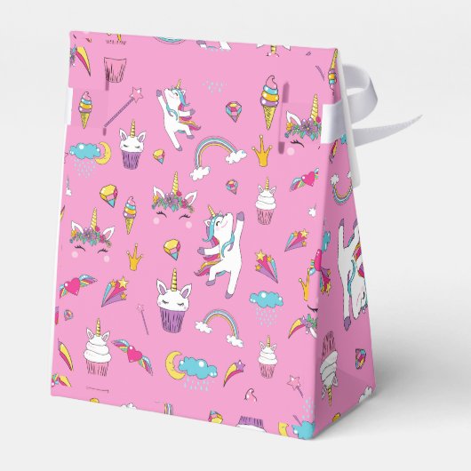 Unicorn Fan Club patroon Roze Bedankdoosjes (Achterkant)