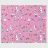 Unicorn Fan Club patroon Roze Cadeaupapier (Vlak)