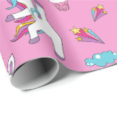 Unicorn Fan Club patroon Roze Cadeaupapier (Rol Hoek)