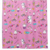 Unicorn Fan Club patroon Roze Douchegordijn (Voorkant)