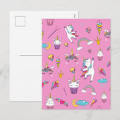 Unicorn Fan Club patroon Roze Feestdagenkaart (Voorkant / Achterkant)