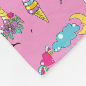 Unicorn Fan Club patroon Roze Fleece Deken (Hoek)