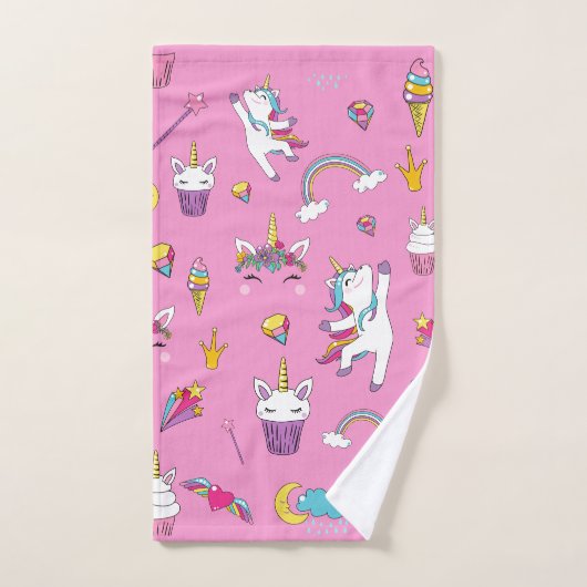 Unicorn Fan Club patroon Roze Handdoek (Handdoek)