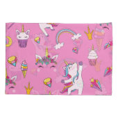 Unicorn Fan Club patroon Roze Kussensloop (Achterkant-Links)