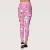Unicorn Fan Club patroon Roze Leggings (Achterkant)