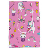 Unicorn Fan Club patroon Roze Medium Cadeauzakje (Achterkant)