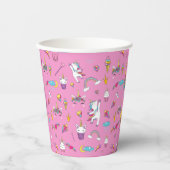 Unicorn Fan Club patroon Roze Papieren Bekers (Voorkant)