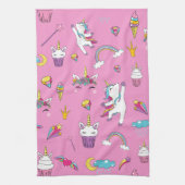 Unicorn Fan Club patroon Roze Theedoek (Verticaal)