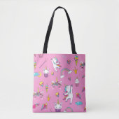 Unicorn Fan Club patroon Roze Tote Bag (Voorkant)