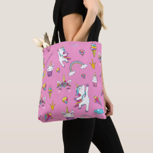 Unicorn Fan Club patroon Roze Tote Bag