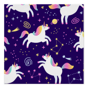 Unicorn Fan Club-patroon Verpakkingspapier Perfect Poster