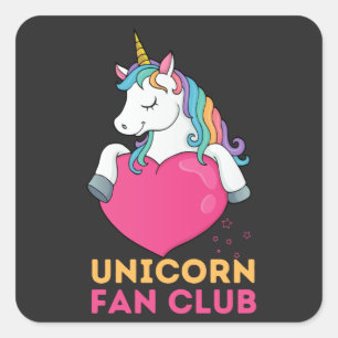 Unicorn Fan Club Vierkante Sticker