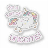 Unicorn Fan Sticker (Voorkant)