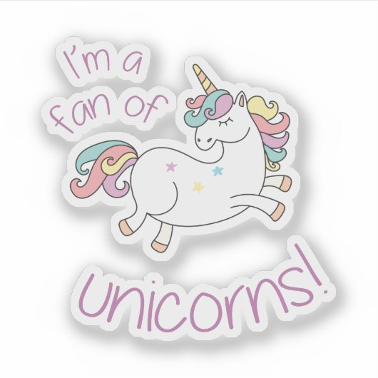 Unicorn Fan Sticker (Voorkant)