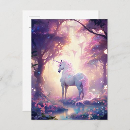 Unicorn Fantasy Art Briefkaart (Voorkant / Achterkant)