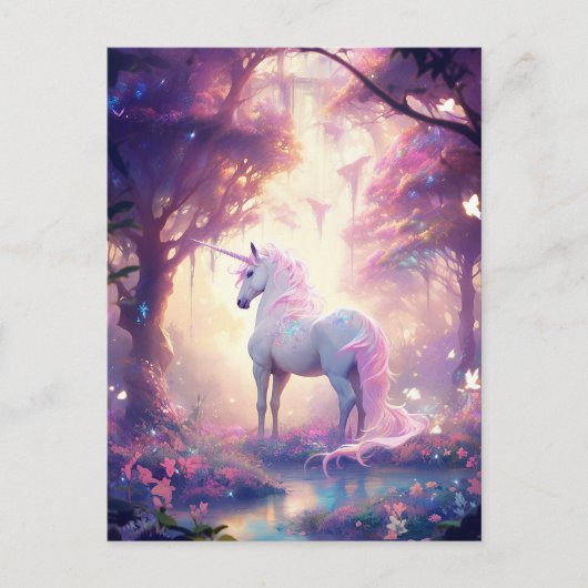 Unicorn Fantasy Art Briefkaart (Voorkant)