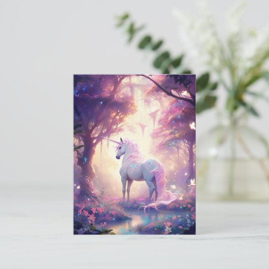 Unicorn Fantasy Art Briefkaart (Staand voorkant)