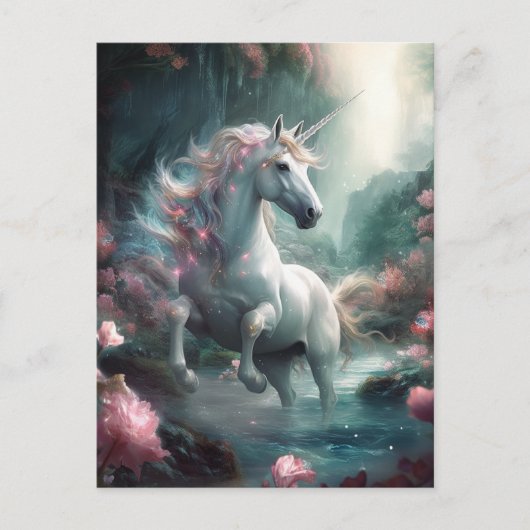 Unicorn Fantasy Art Briefkaart (Voorkant)