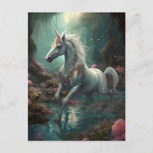 Unicorn Fantasy Art Briefkaart (Voorkant)