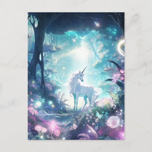 Unicorn Fantasy Art Briefkaart (Voorkant)