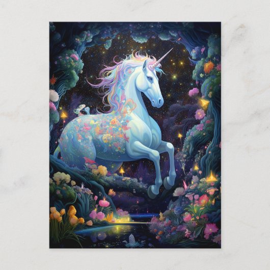 Unicorn Fantasy Art Briefkaart (Voorkant)