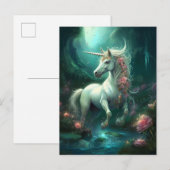 Unicorn Fantasy Art Briefkaart (Voorkant / Achterkant)